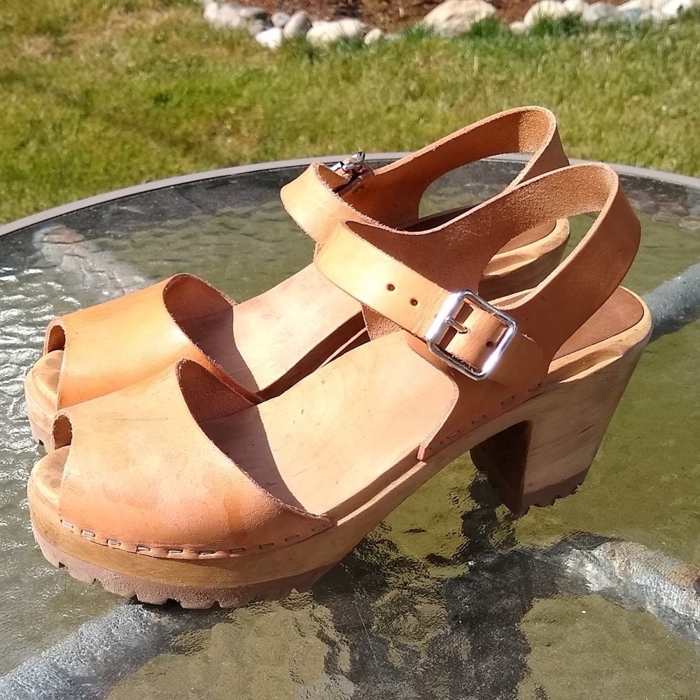 Mia Greta Clogs 38 8 Swedish wooden sandals